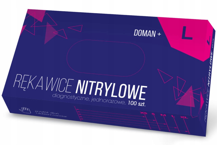 

Rękawice rękawiczki nitrylowe bezpudrowe Blue L