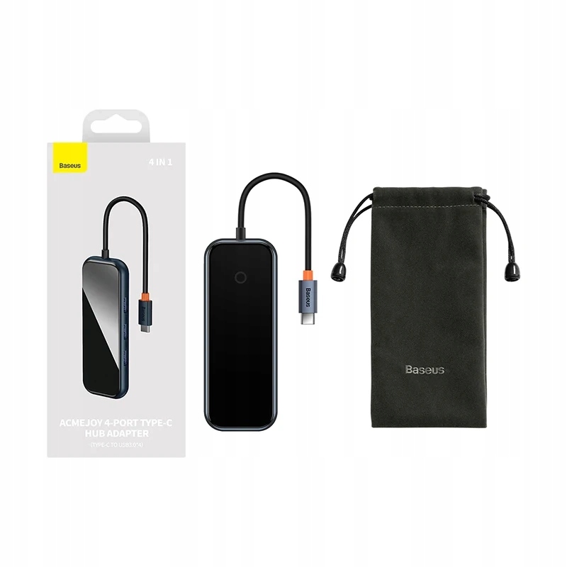 Adapter 4w1 Baseus Hub Usb-c na 4xUSB 3.0 (ciemny szary)