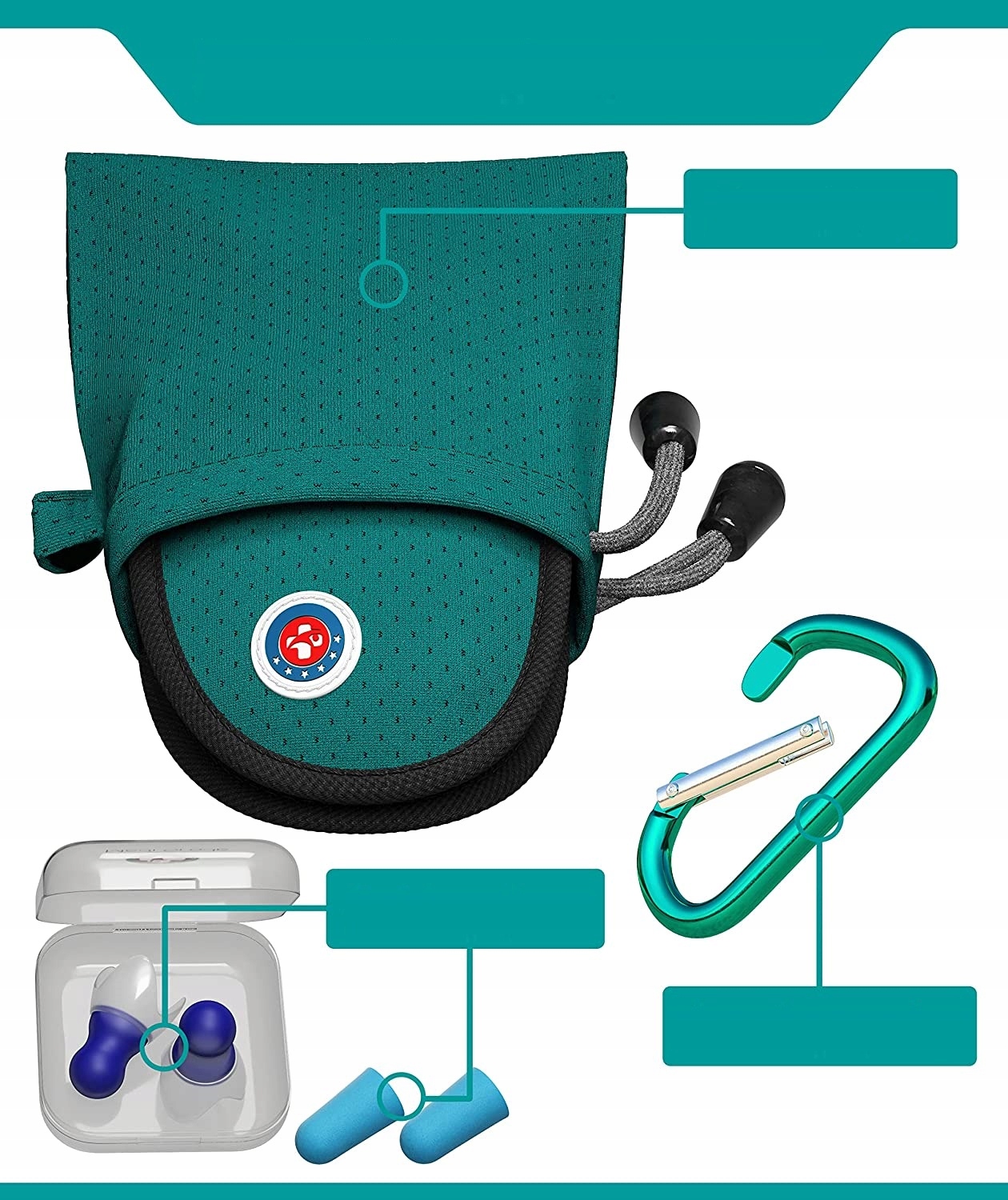 OPASKA NA OCZY DO SPANIA 3D MASKA max ZACIEMNIAJĄCA wygodna +TORBA +Stopery Kolor zielony