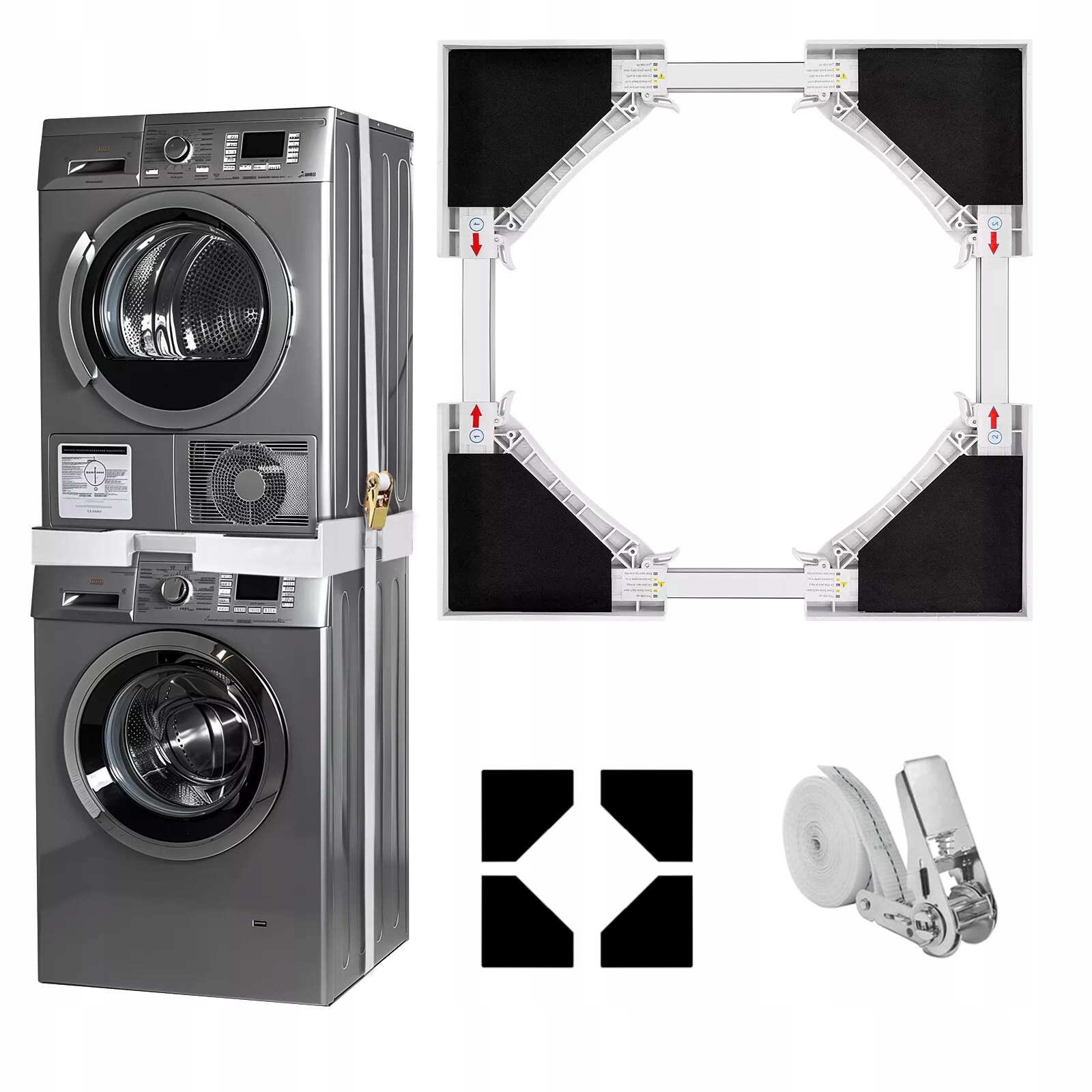 Łącznik Z Półką Pralki Suszarki Uniwersalny Regulowany Rozmiar 46-72 CM