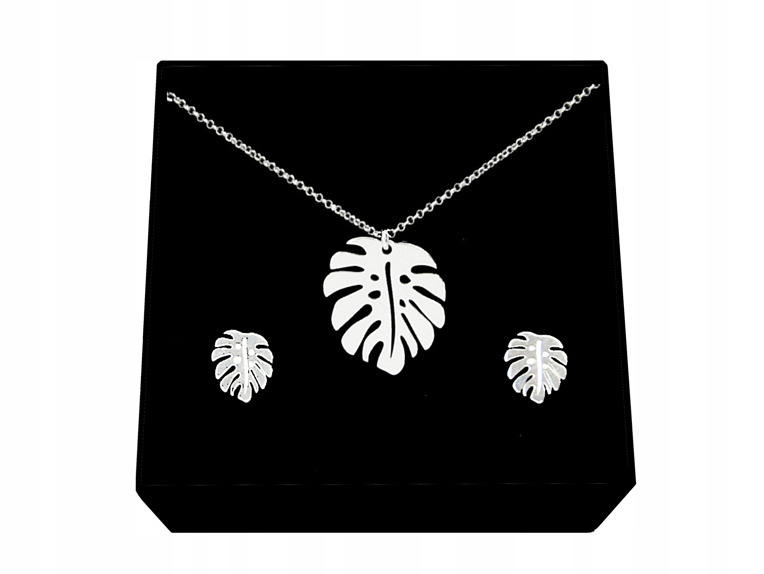 

Komplet Liść Monstery Monstera srebro 925