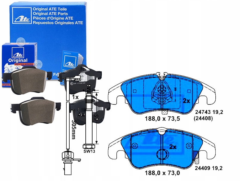Brzdové Destičky Vw Přední A4 A5 07- A6 09- Kotouč Sada řidiče #35
