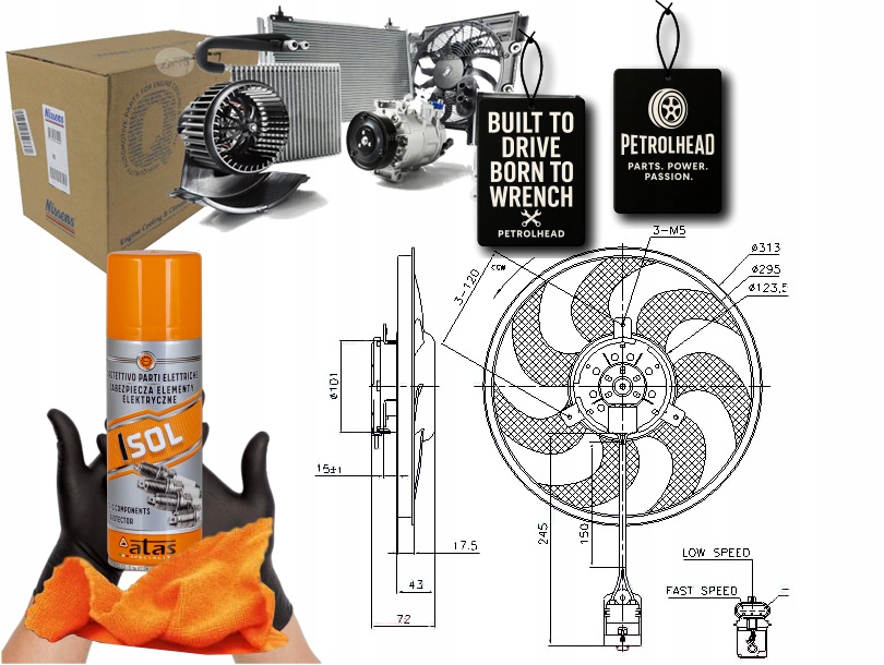 Ventilátor Chladiče Opel Astra H Astra H Classic #Petrolhead Pro+ Kit4