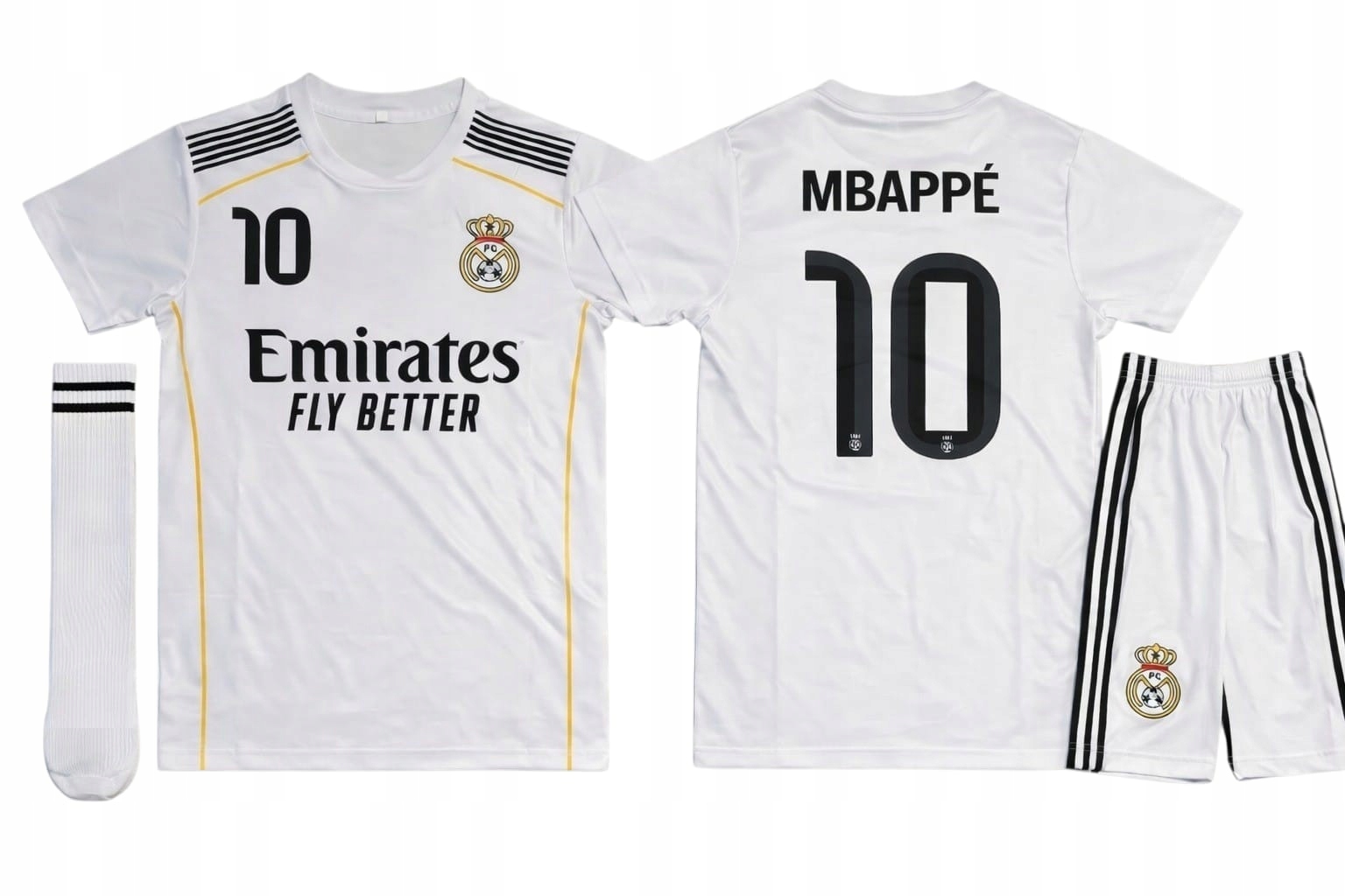 MBAPPE REALSTRÓJ KOMPLET PIŁKARSKI ZESTAW NA 115-125 CM WZROSTU