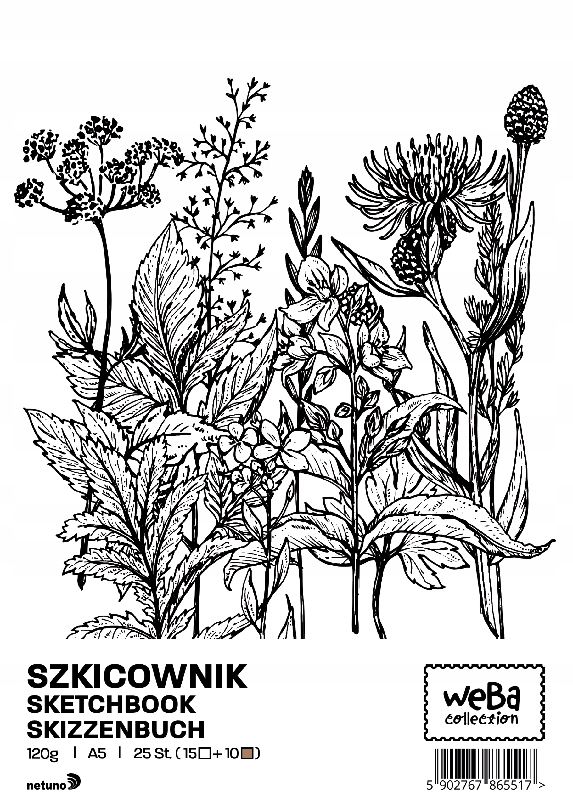 Szkicownik A5 biały/eko 25 arkuszy 120g/170g WeBa