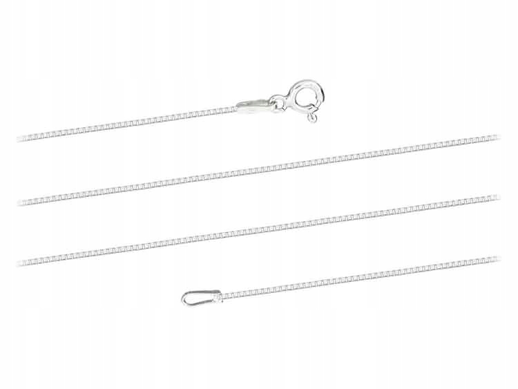 Dlouhý Stříbrný Tenký Klasický Dámský Řetízek Kostka 0,7 mm Benátská 100