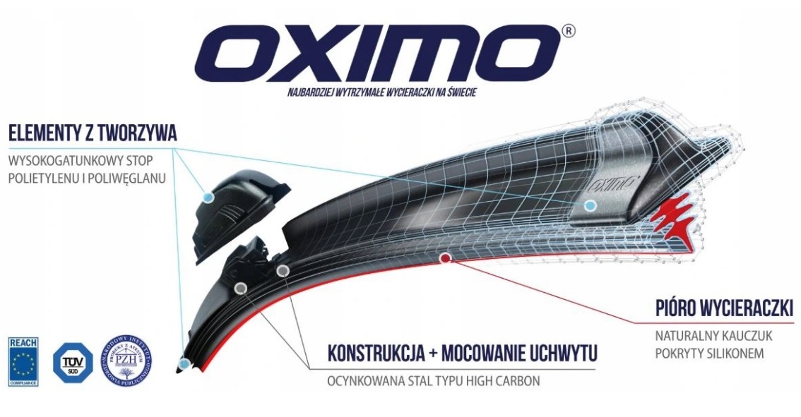 WYCIERACZKI PŁASKIE OXIMO HAK U 60cm+45cm komplet Producent Oximo