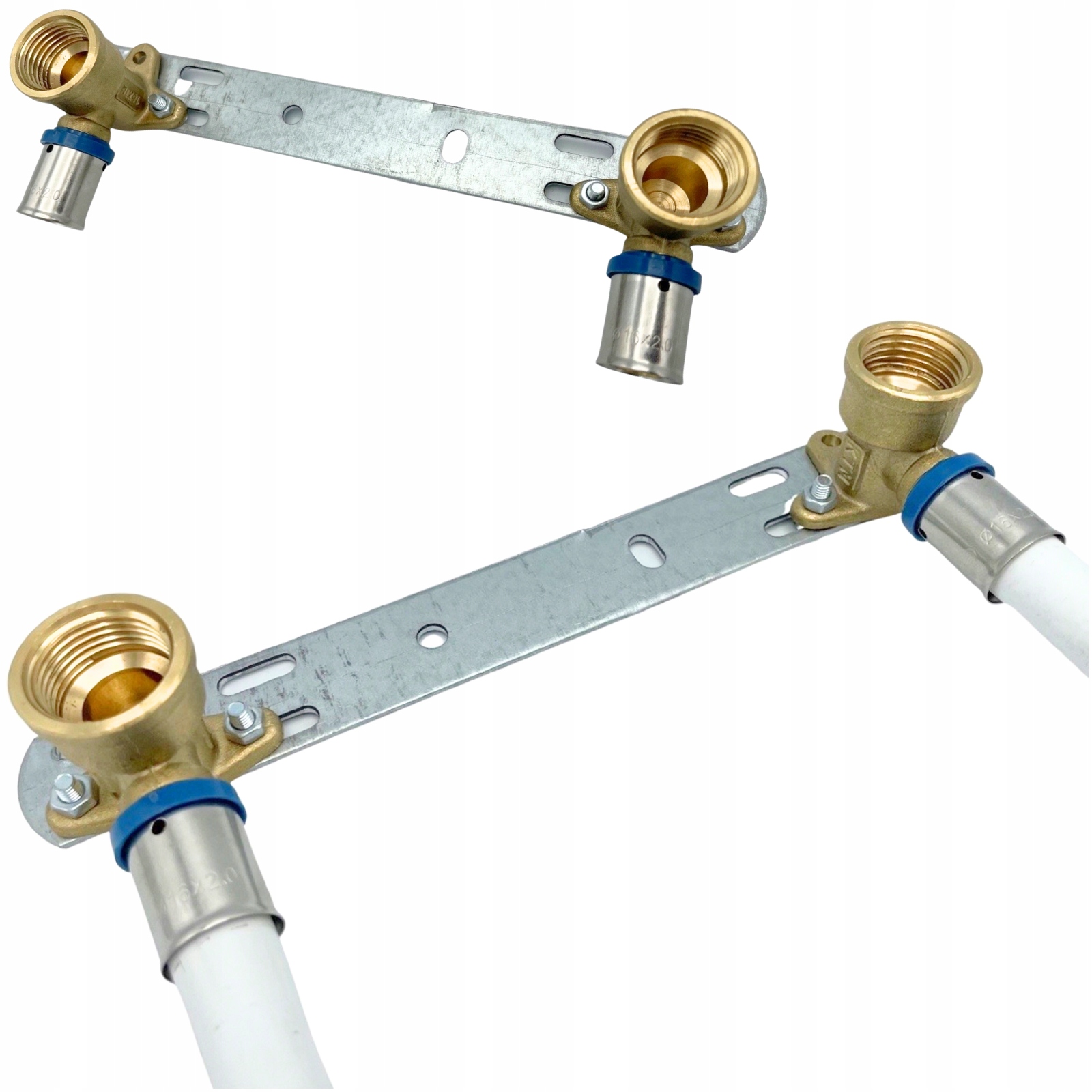 Listwa Montażowa Do Baterii KOLANO PEX 16x1/2 gw na listwie 150mm zaciskane Typ kształtka