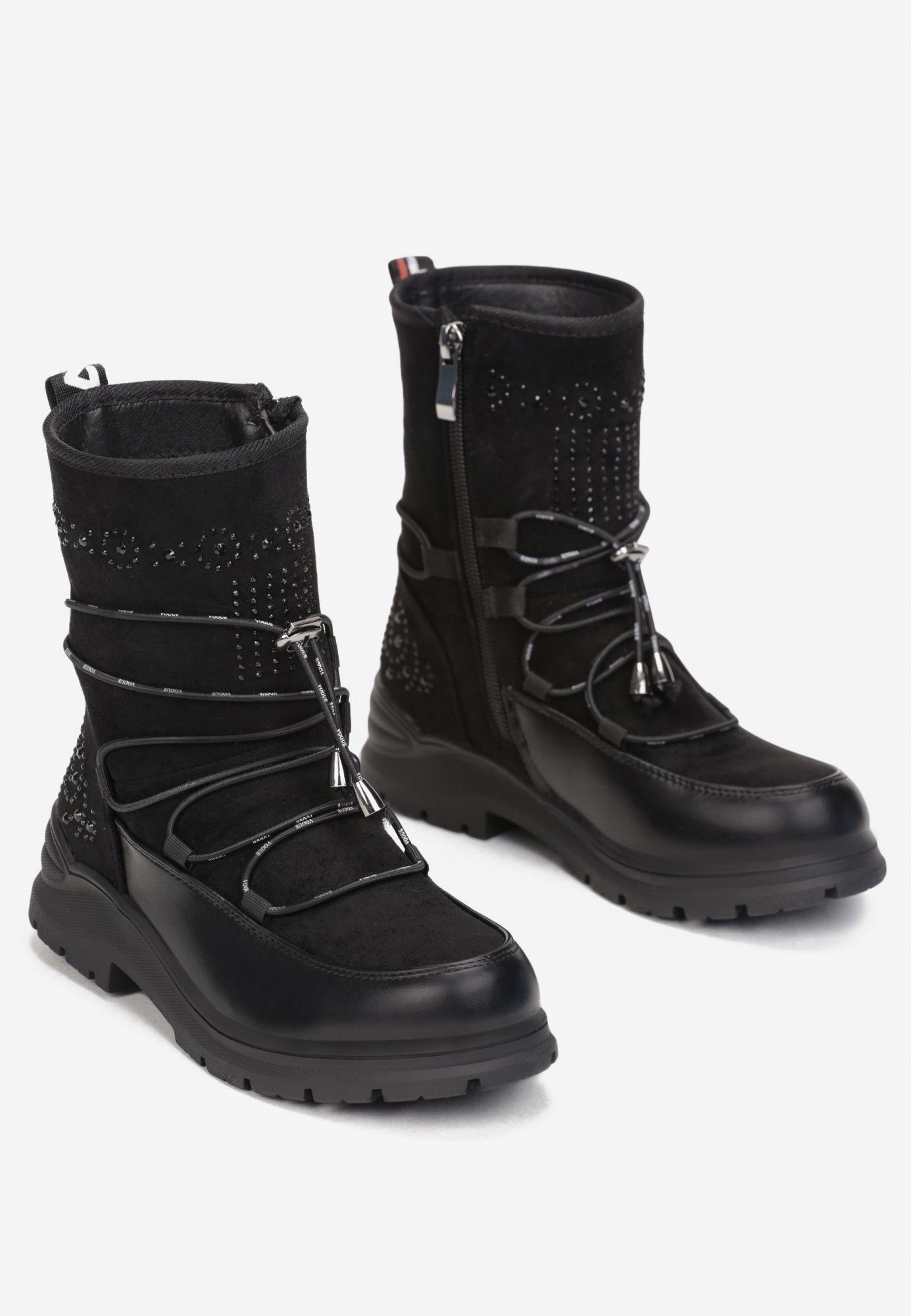 Born2Be Czarne Botki 33 Zima Ekozamsz