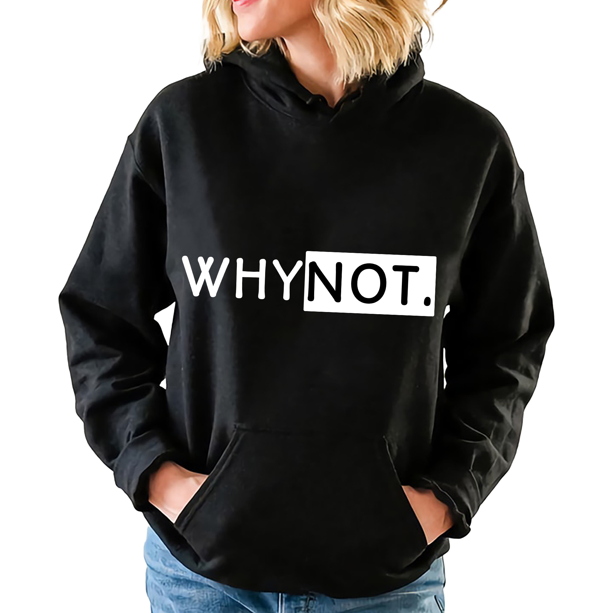 mikina s kapucí Černá Zábavná gadget Dárek Why Not XXL