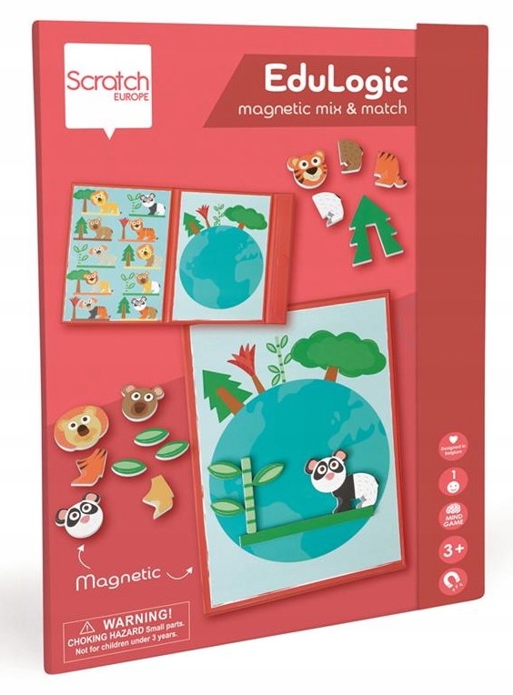 

Zwierzęta układanka magnetyczna Scratch 3+