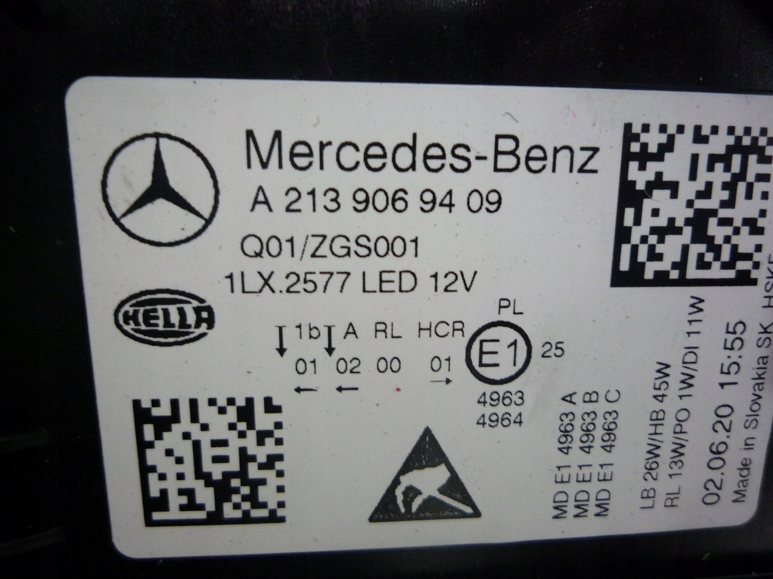 lights Mercedes E Klasa W213 LIFT Full Led 2020 UK