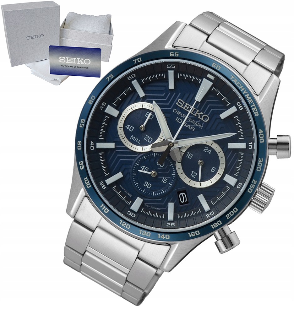 Pánské Hodinky Seiko Sportovní Chronograf Safírové Sklo 10 Barů Krabička