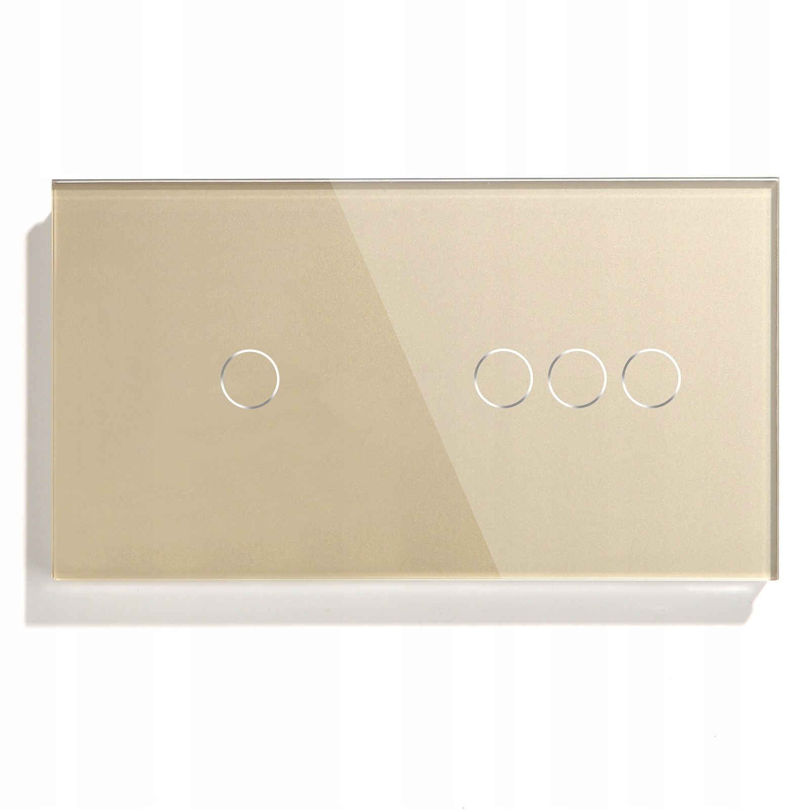 Dotykový Vypínač Světla 1+3 Skleněný Vypínač S Led Podsvícením 157 mm