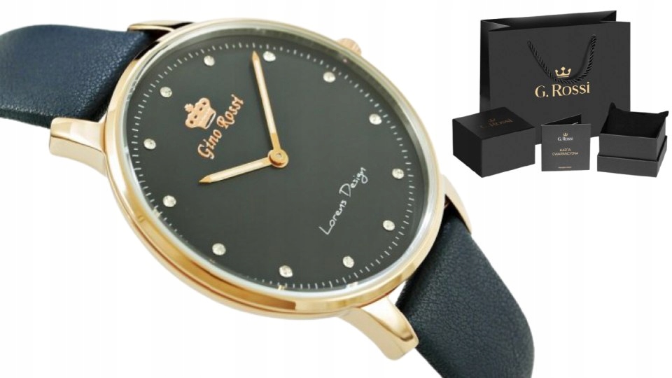 

Zegarek Damski G.rossi Lorens Design Niebieski+box