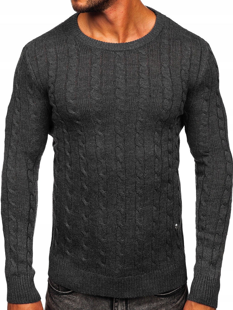 Pánský Svetr Pro Každodenní Nošení Grafitový MM6021 DENLEY_2XL