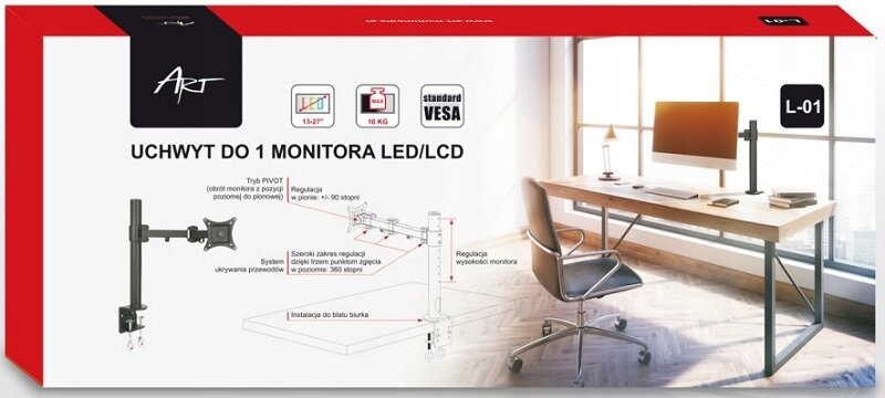 Uchwyt Do Monitora Art L-01 13-27'' 10kg
