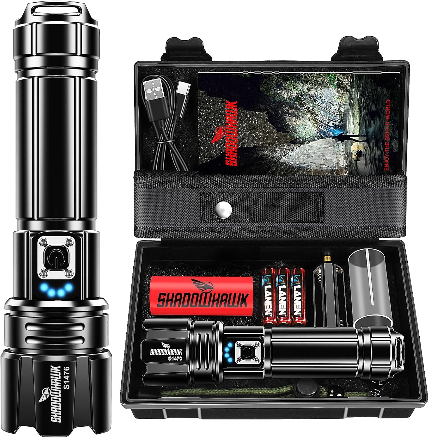 Latarka Shadowhawk S1476 Zestaw Mocna Porządna