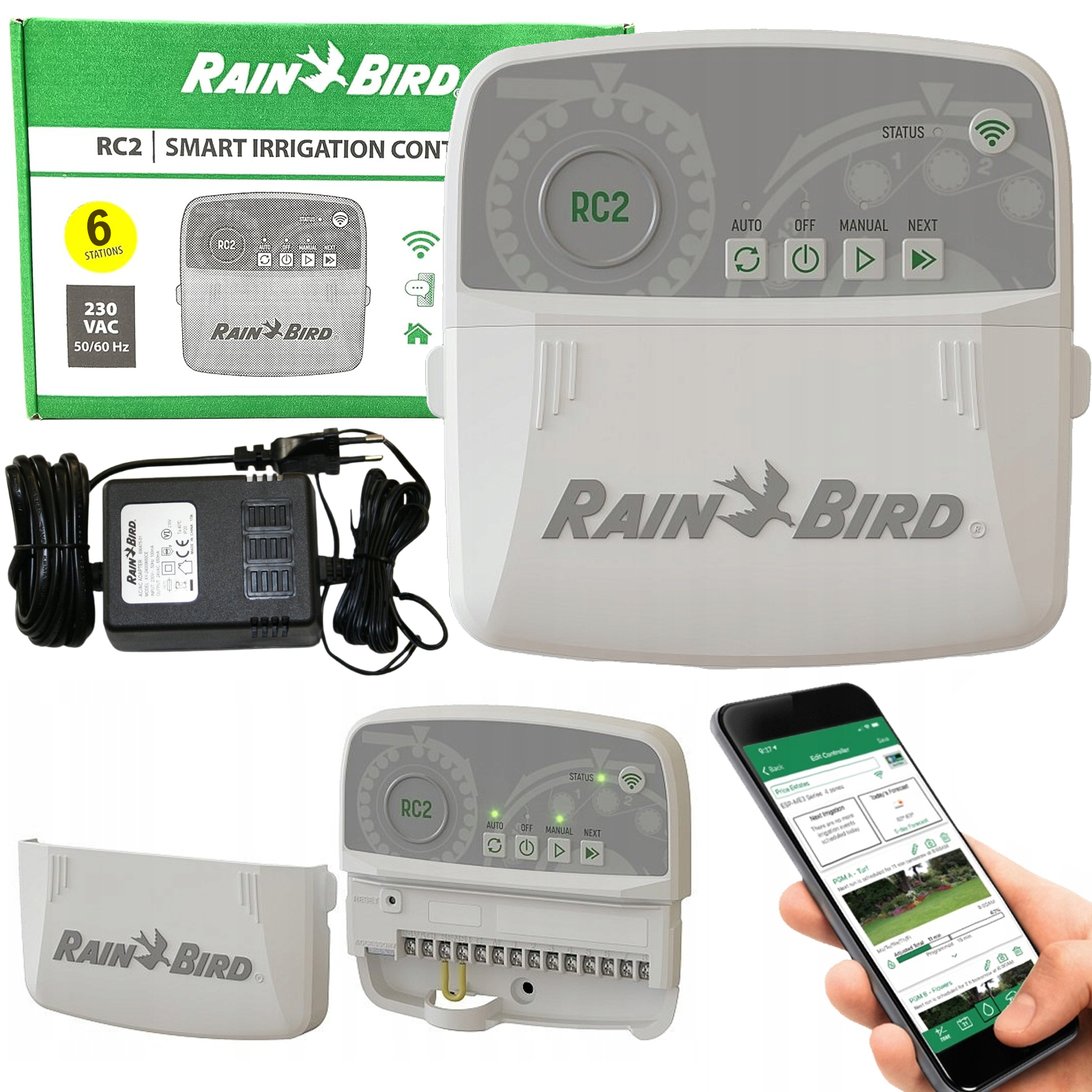 Vnútorný Ovládač Zavlažovania S Modulom Wifi RC2 i6 Rain Bird 6 Sekčný