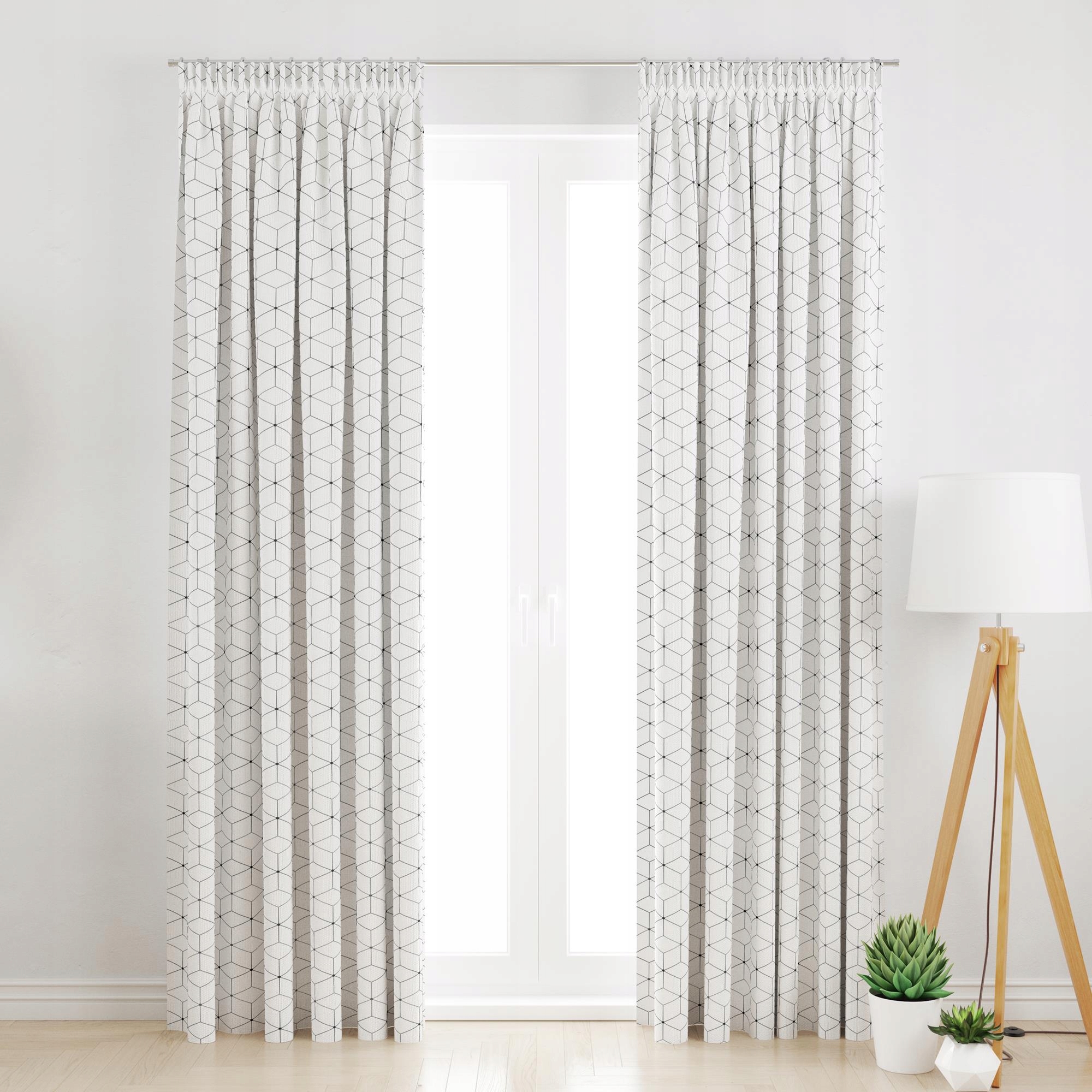 

Zasłona Na Taśmie Geometryczny Wzór 145x250