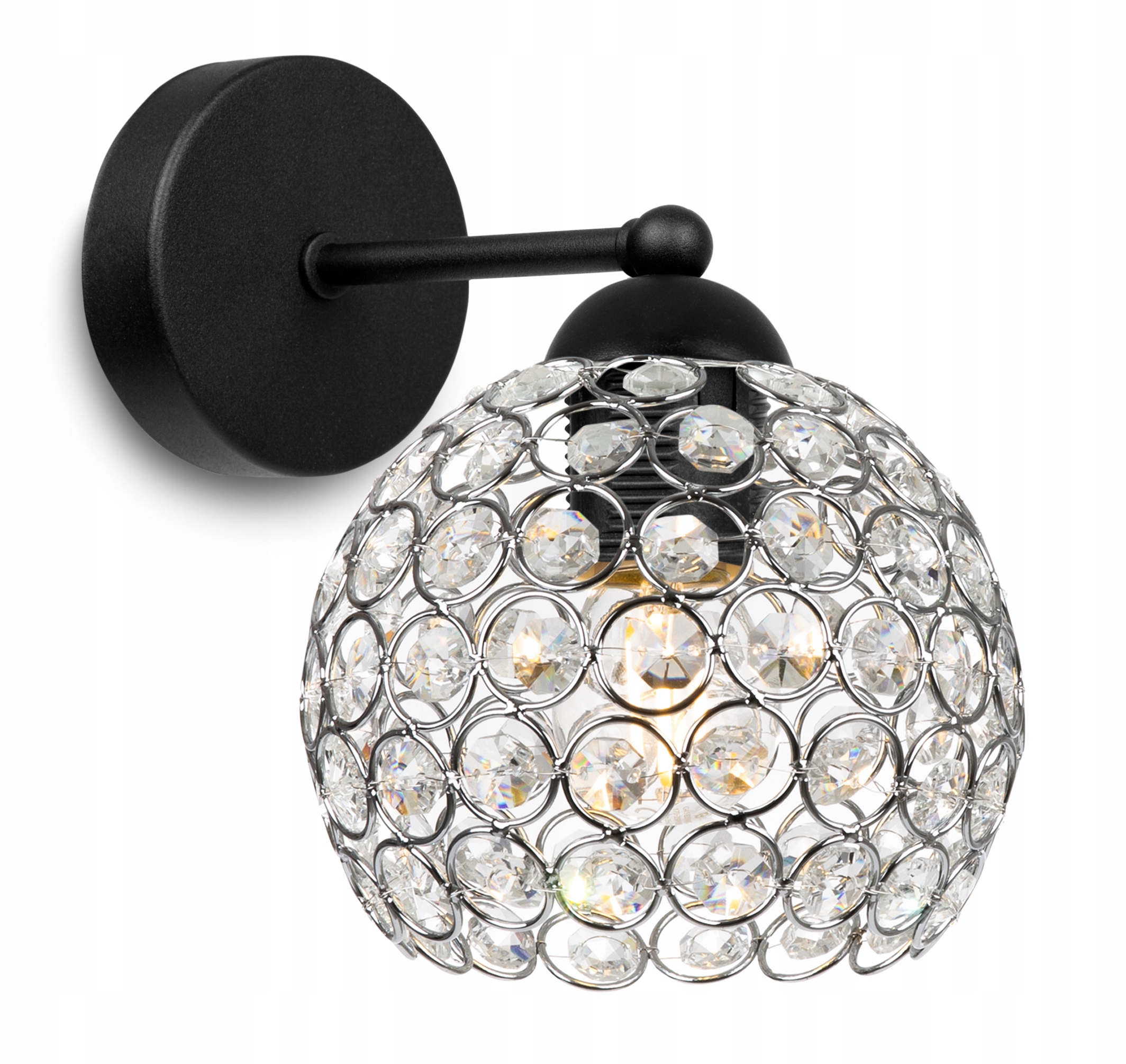 NOWOCZESNA LAMPA KNKIET ELEGANCKA KRYSZTAŁKI CHROM
