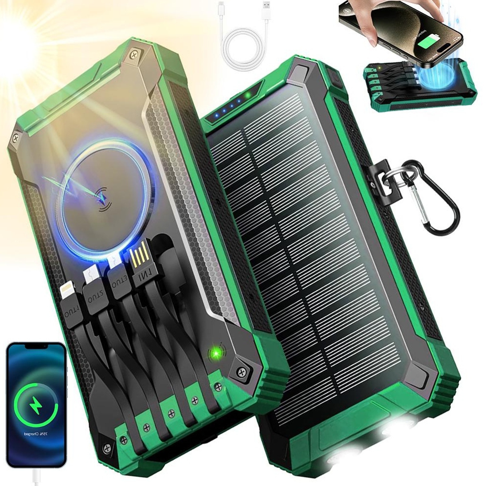 Power Banka 26800 Mah Polymerová Baterie Bezdrátové Nabíjení Nabíjení 15 W