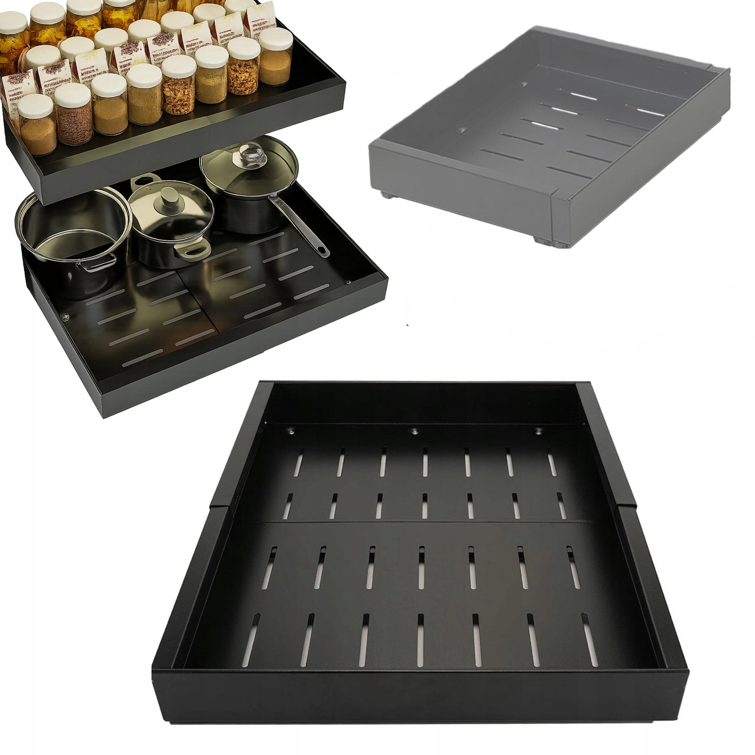 Šuplík Teleskopická výsuvná police Vložka do organizéru 25 kg