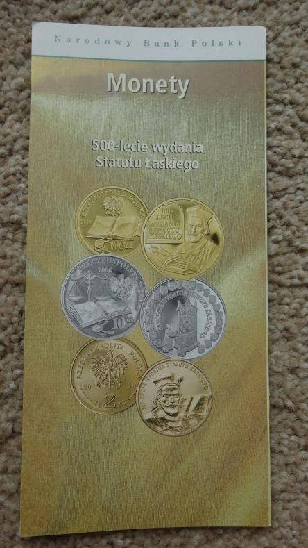Folder 10 zł 2006 STATUT ŁASKIEGO,stan I