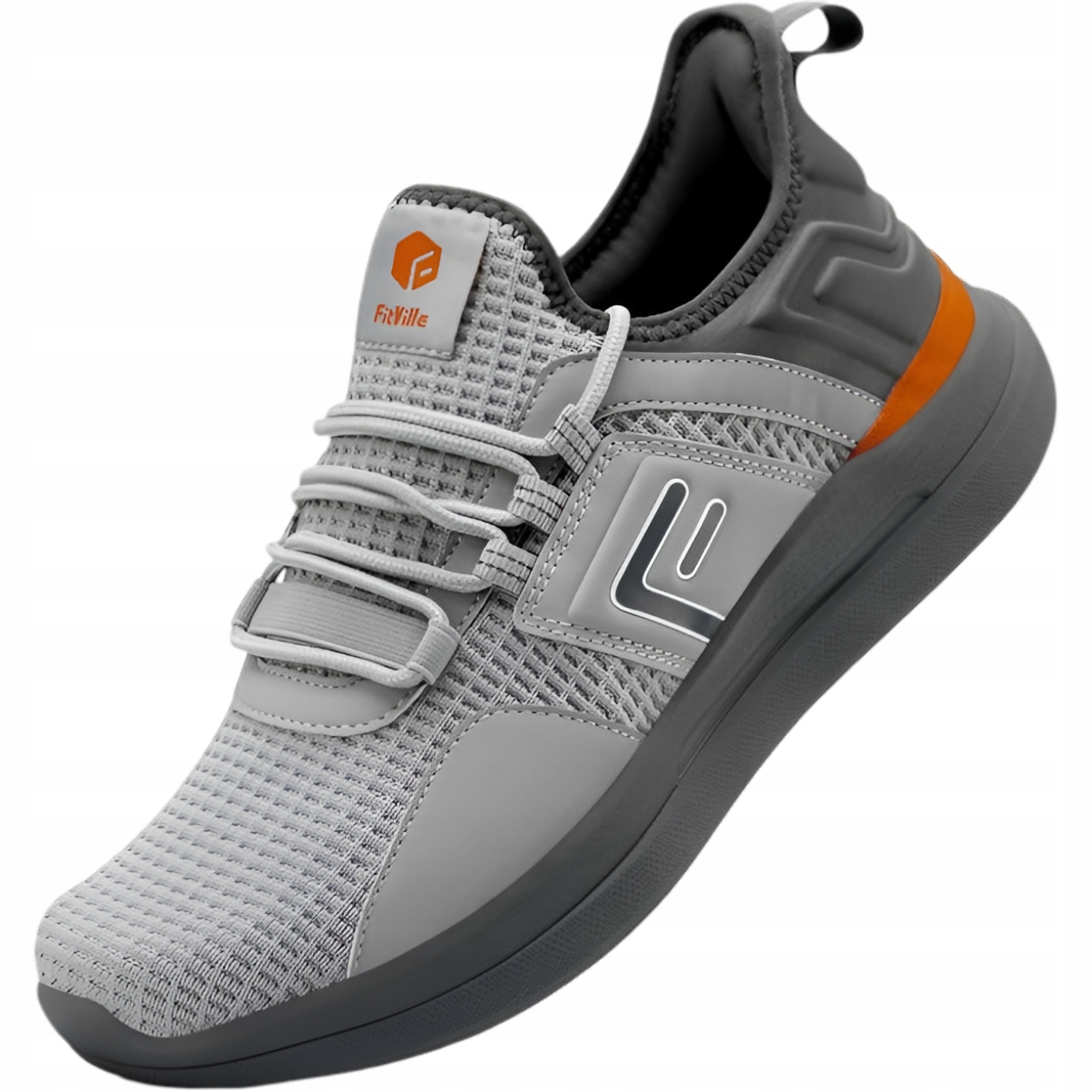 Fitville Sportovní boty na běhání, tlumící nárazy, prodyšné, šedé, velikost 43 Eu