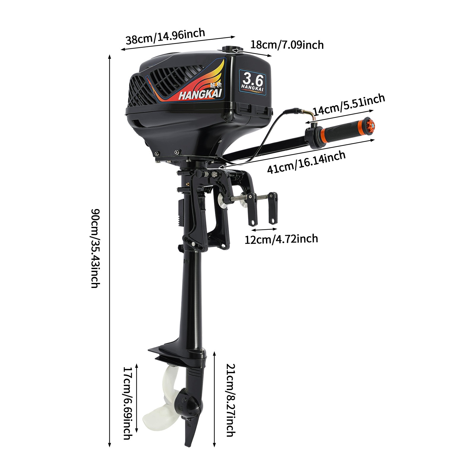 Závěsný Lodní Motor 3,6 Hp, Dvoutaktní, Ruční Startování, Pro Rybářské Čluny