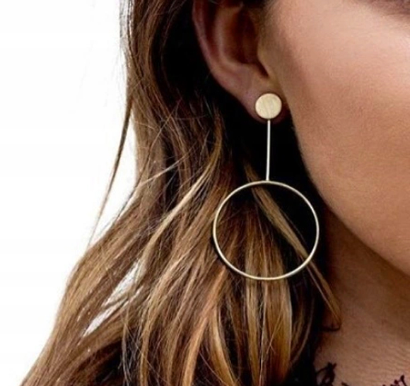 

Kolczyki wiszące złote złote koła modne Duże