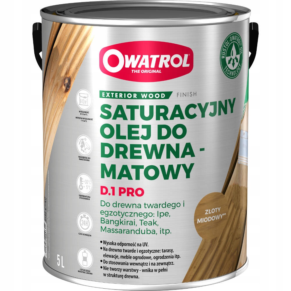 Owatrol D1 Pro Olej na drevo 5L Uv Honey Gold