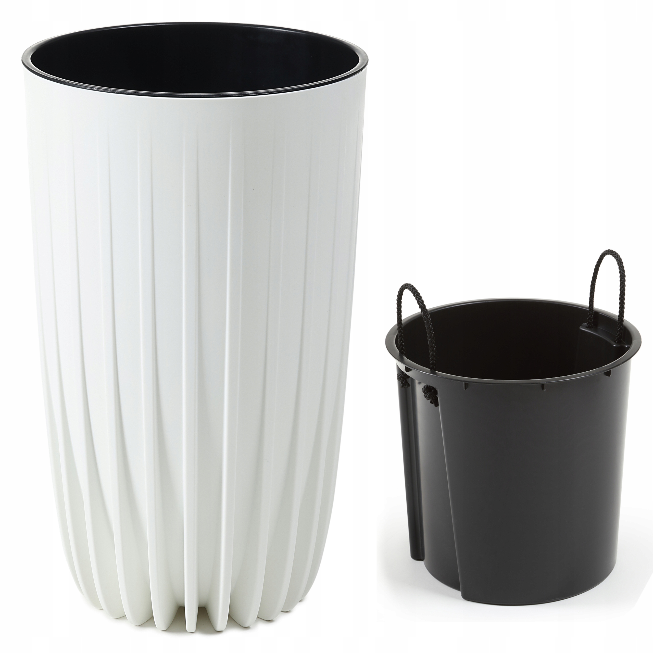 

Donica Wysoka MIRA300 Z Wkładem Wys.51cm Eco Biała