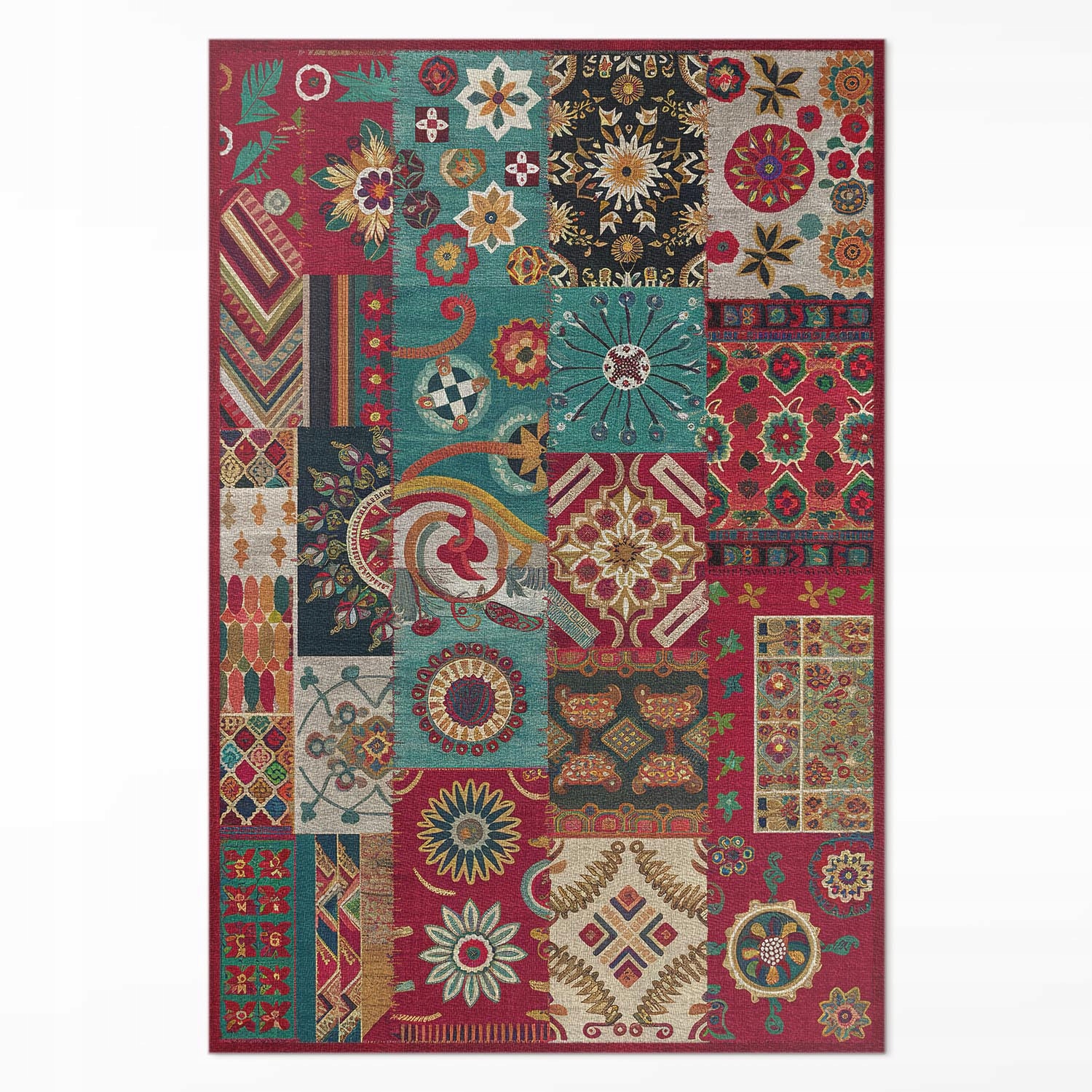 Behúň Vinylový Loft farebný patchworkový vzor v perzskom štýle 80x120 cm