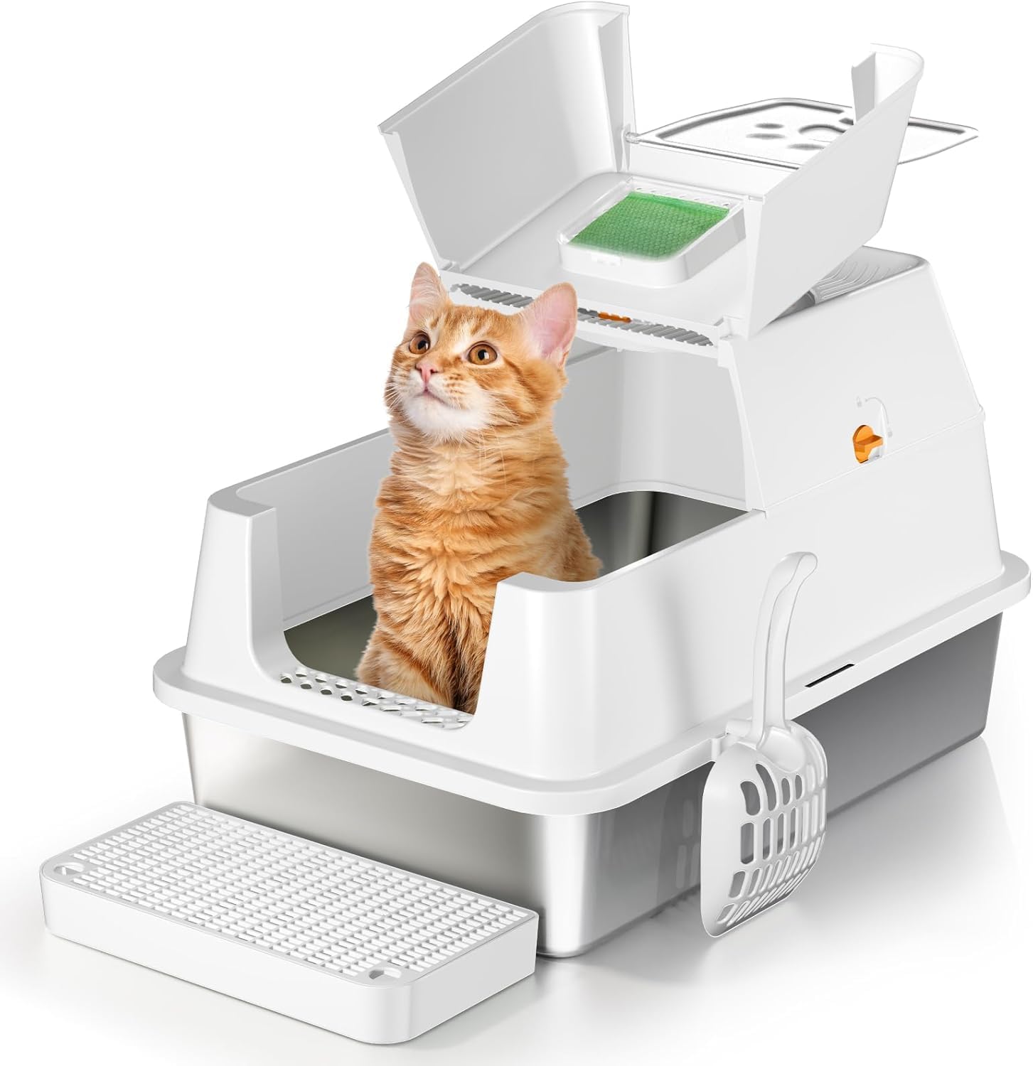 Kuweta Dla Kota Ze Stali Nierdzewnej 60CM Zamknięta XXL