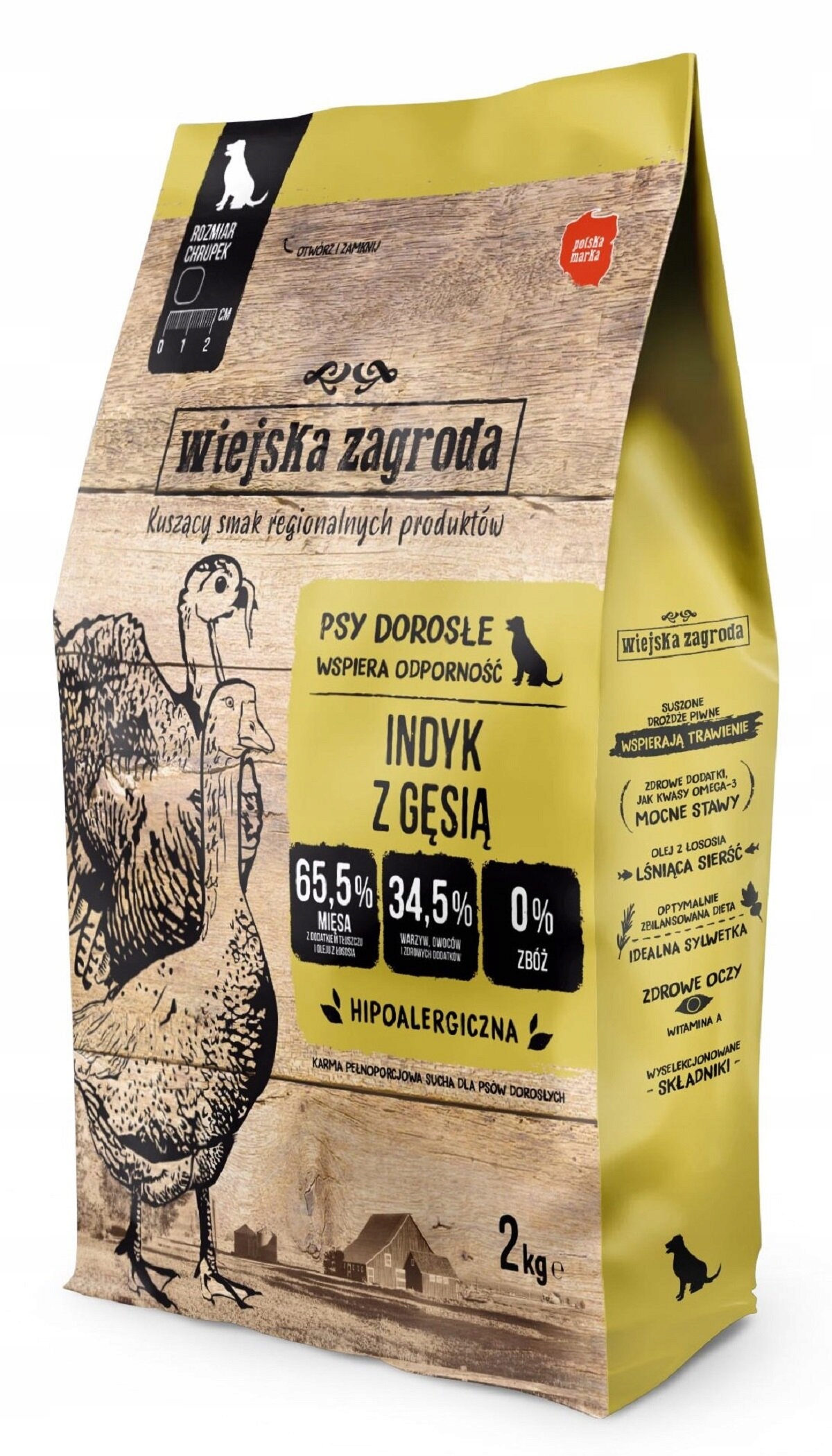 Wiejska Zagroda krmivo pro psa krůta s husou (dospělý) křupky M 2 kg