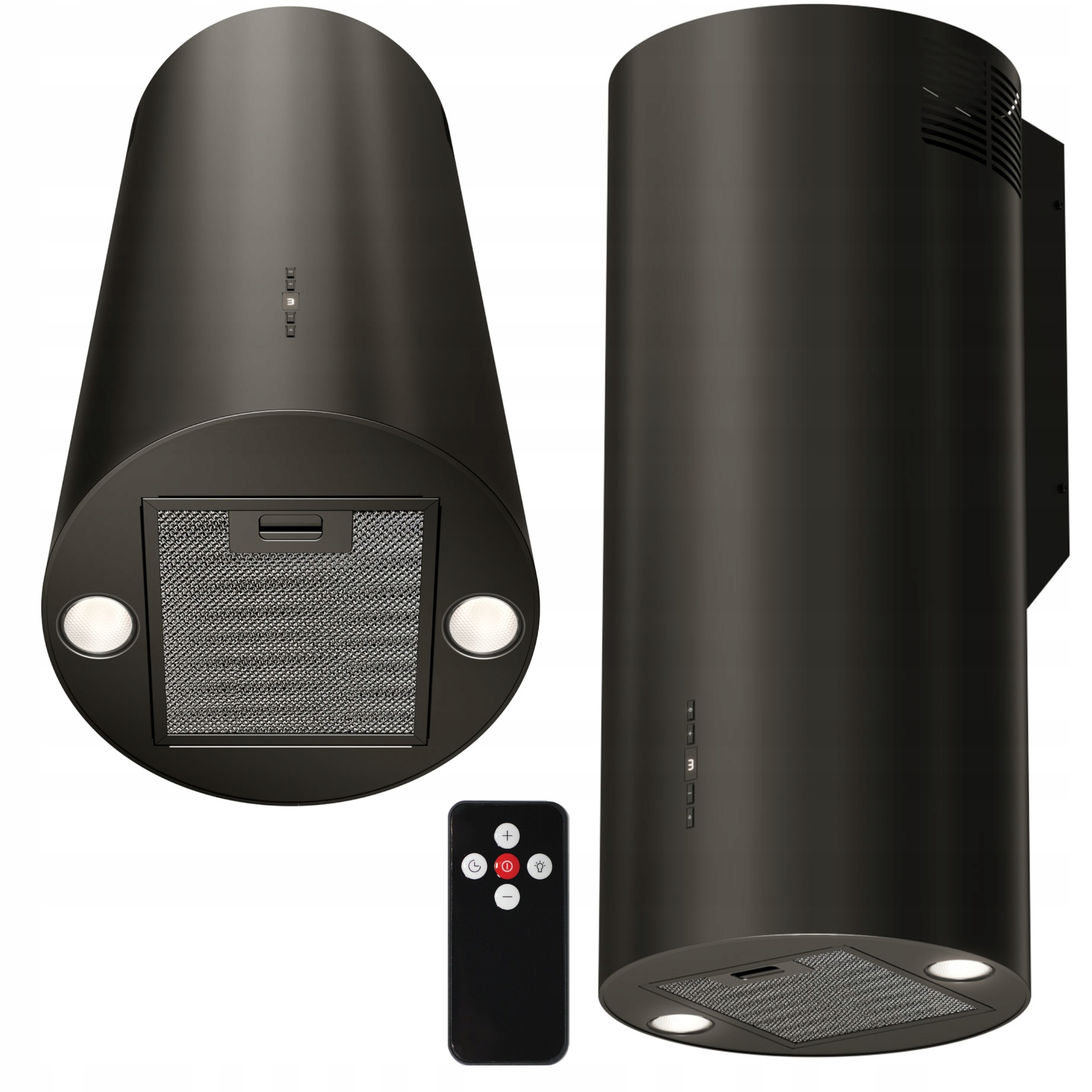 Okap kuchenny Przyścienny Kominowy Tuba 35 cm Maan Elba 2 W835 Czarny Led