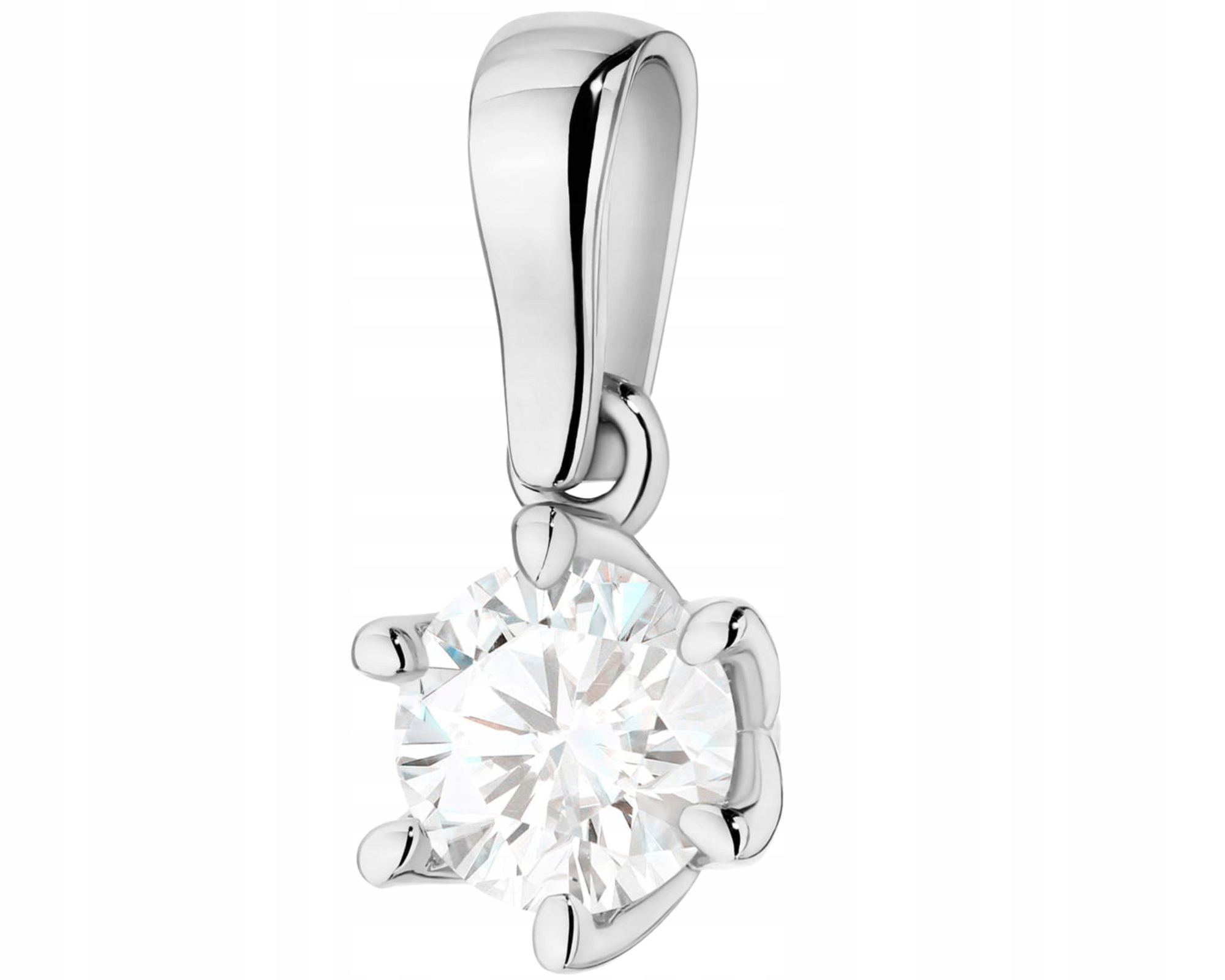 Bílé Zlato Přívěsek S Velkým Diamantem 0,70 Ct Dárek Gravírování