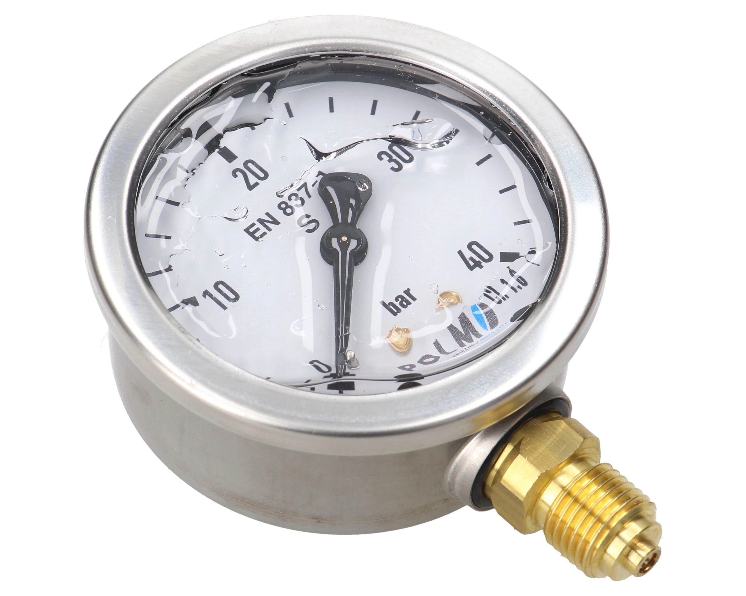 Glycerinový manometr M63 40 bar, spodní přípojka G1/4" Polmo