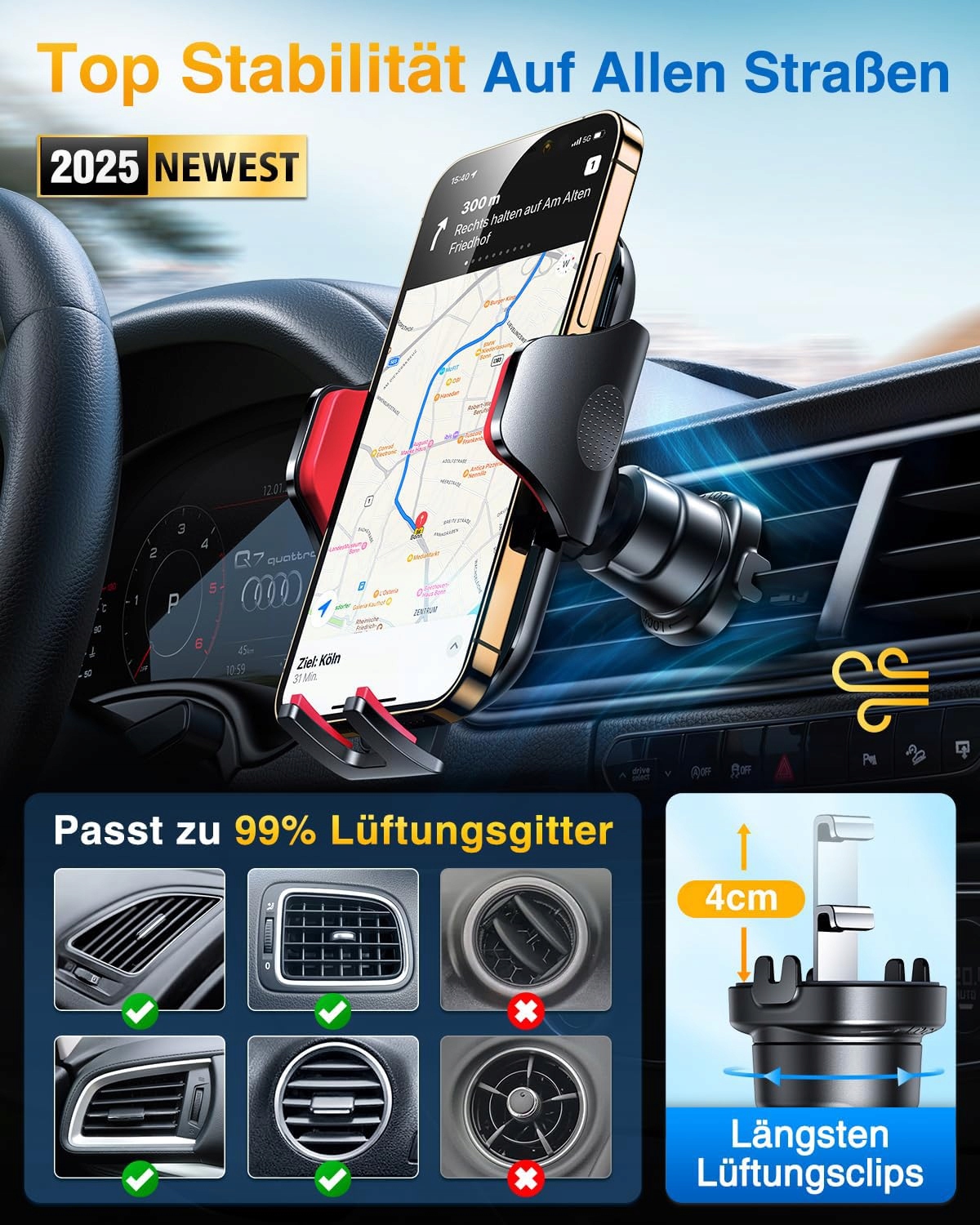 VANMASS Uchwyt Samochodowy Na Telefon Silikonowy 360 — miniatura 6