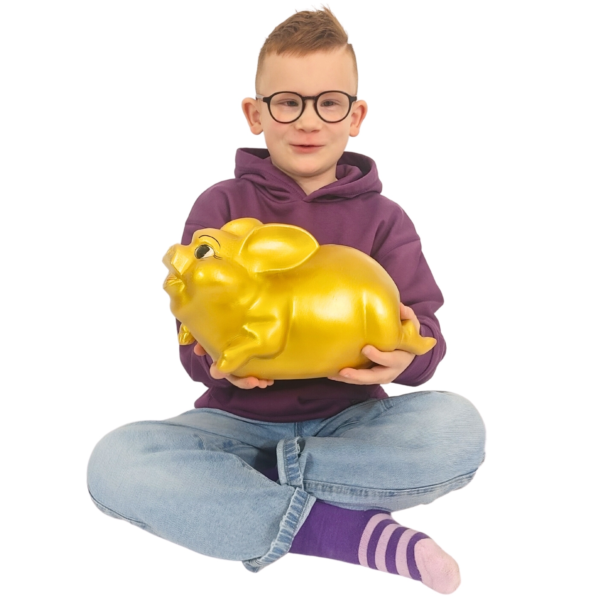 Velká Pokladnička Keramické prasátko na rozbití Zlatá pro Chlapce Holčičky