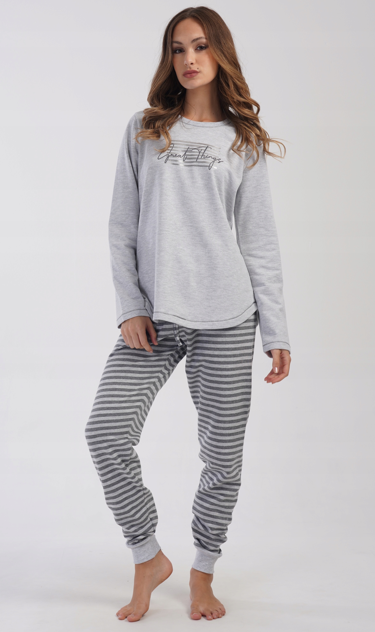 Dámské pyžamo/Teplákovka, zateplená bavlna Interlock Vienetta Plus Size vel. 1XL