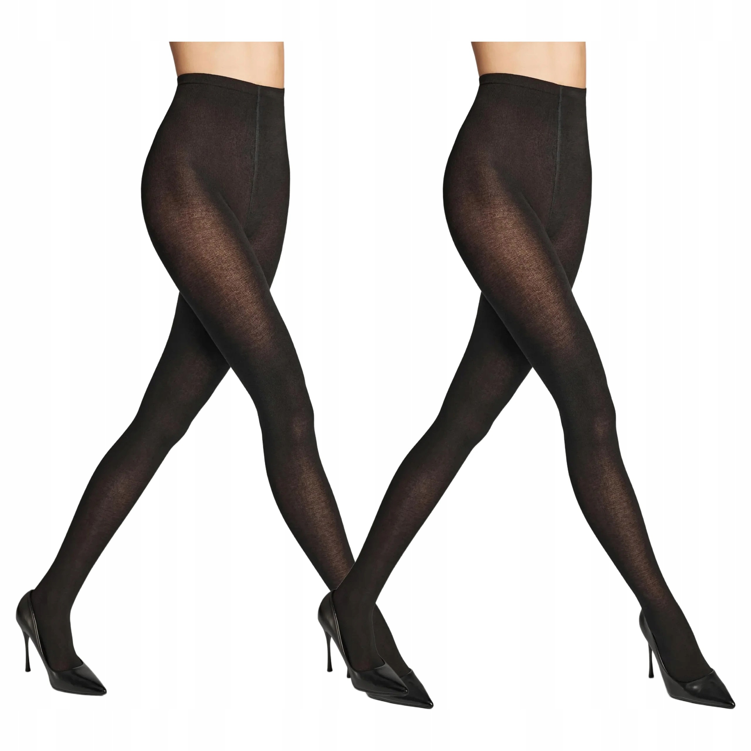 2x Teplé punčocháče s kašmírem Cashmere B13 80 den Marilyn Black 5-XL