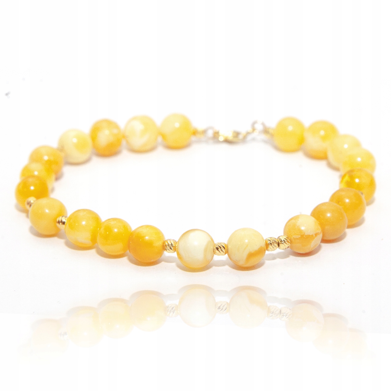 Náramek s jantarem amber jantar světlý mléčný stříbro 925 ručně vyrobený