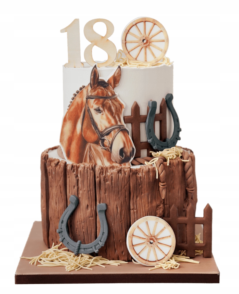 Levně Sada dekorací na dort s Koněm 2D 7 ks. Kůň Hobby Horse figurky Cukrové