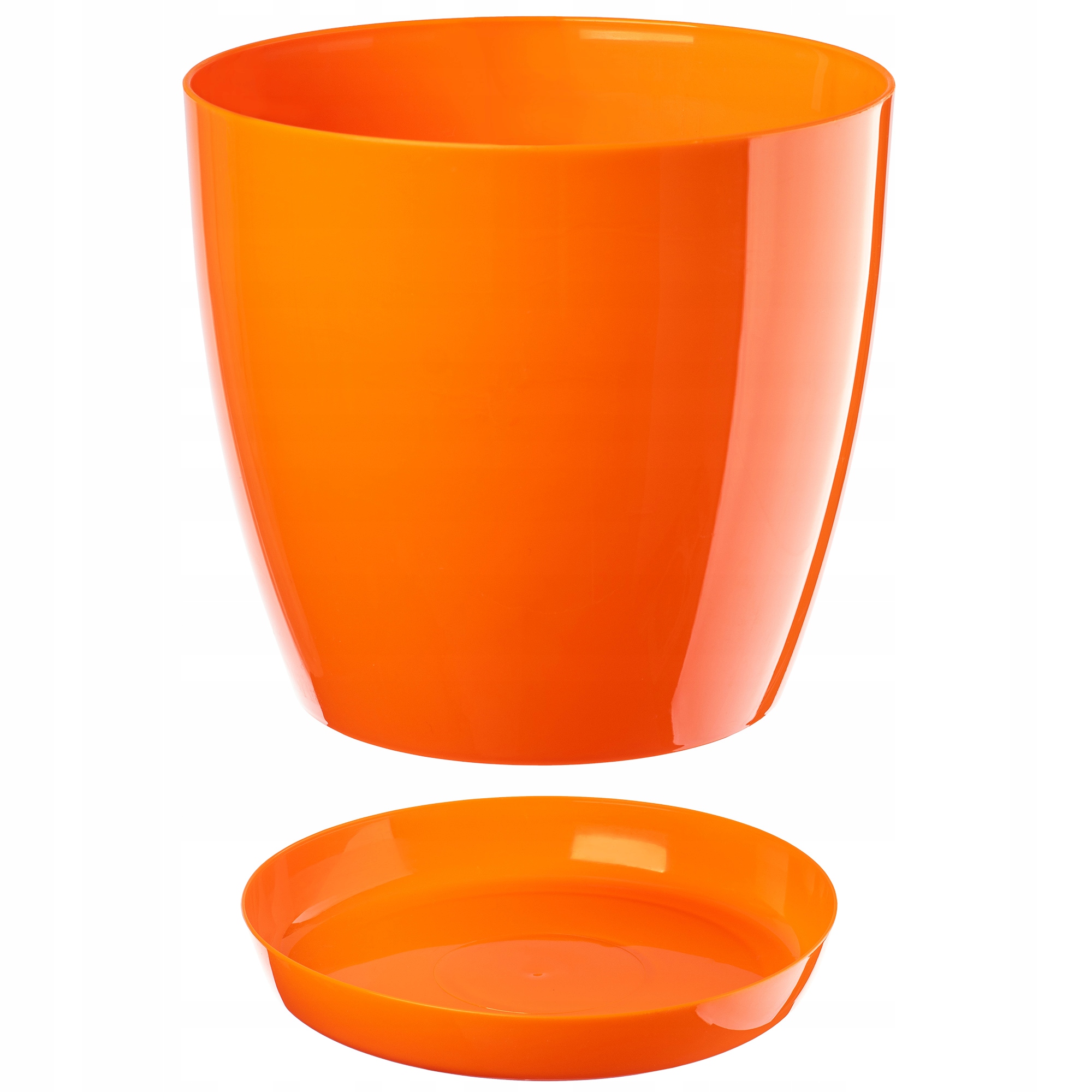 DONICZKA Z PODSTAWKĄ PLASTIKOWA OSŁONKA DONICA 16cm POMARAŃCZOWA KADAX Wysokość produktu 14.5 cm