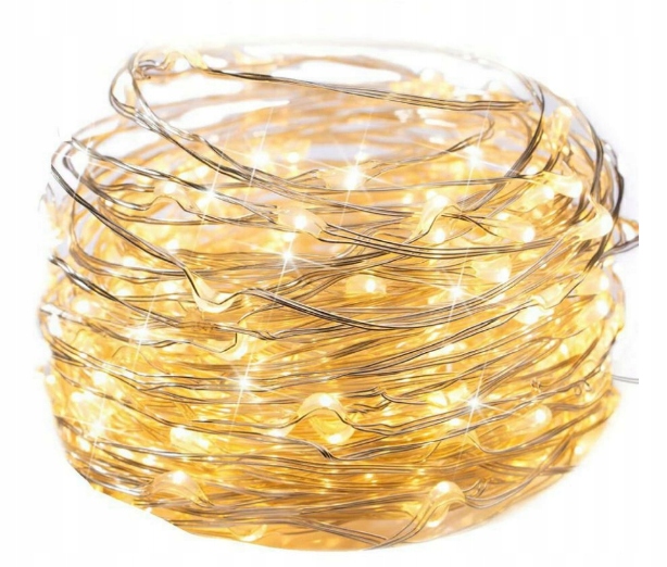 

Lampki Druciki 50 Led Na Baterie Białe Światło 5M