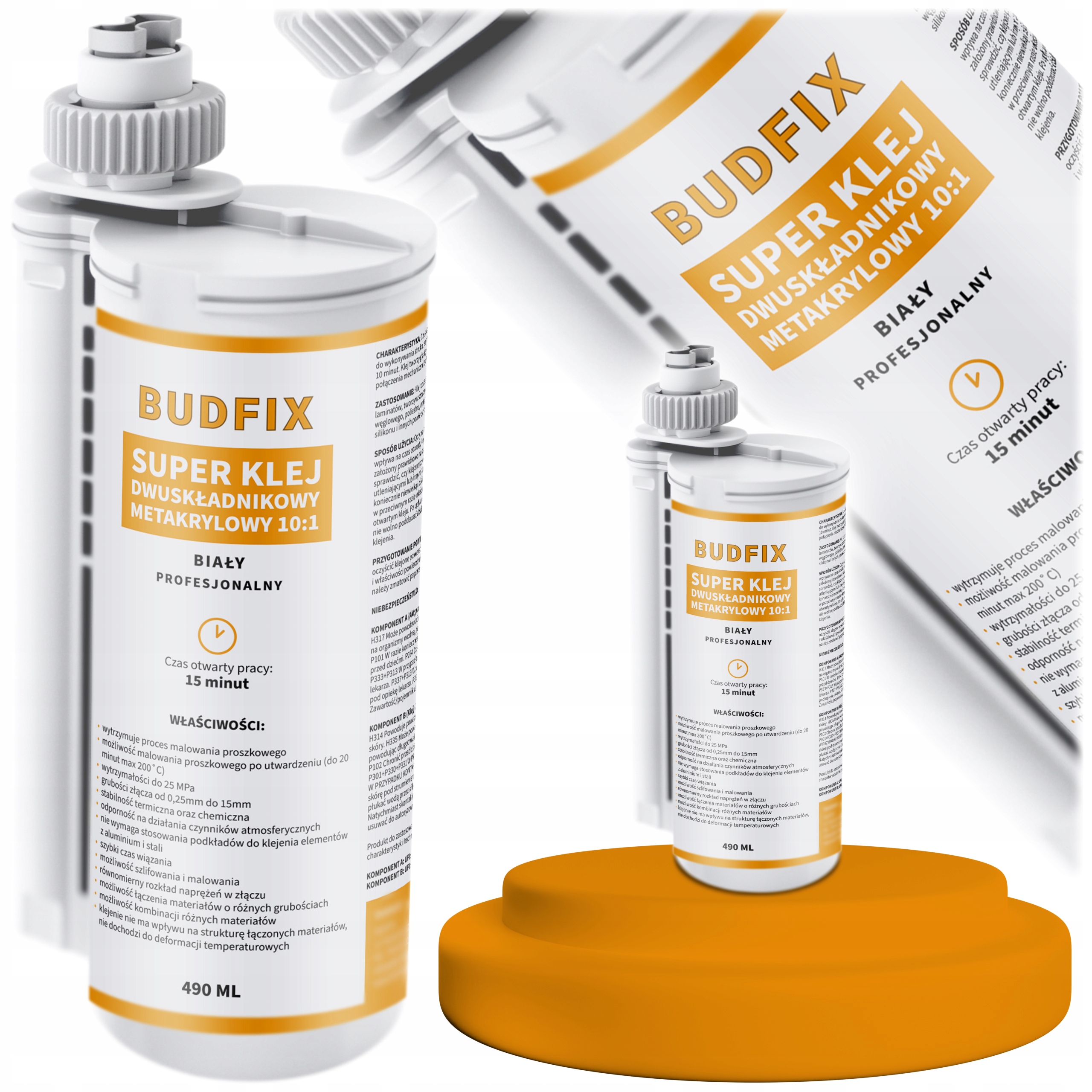 Klej Dwuskładnikowy Konstrukcyjny Mma Biały Przemysłowy 10:1 490ml 15 minut