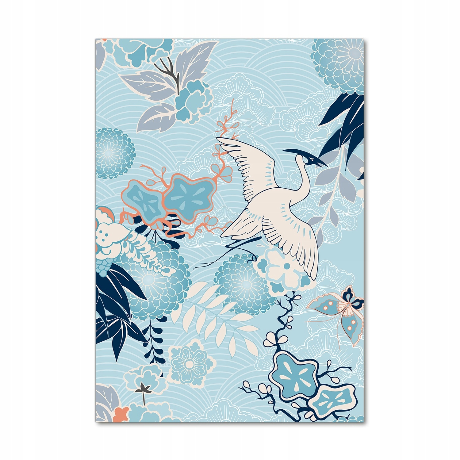 

Foto obraz akryl do salonu Żuraw i kwiaty 70x100cm