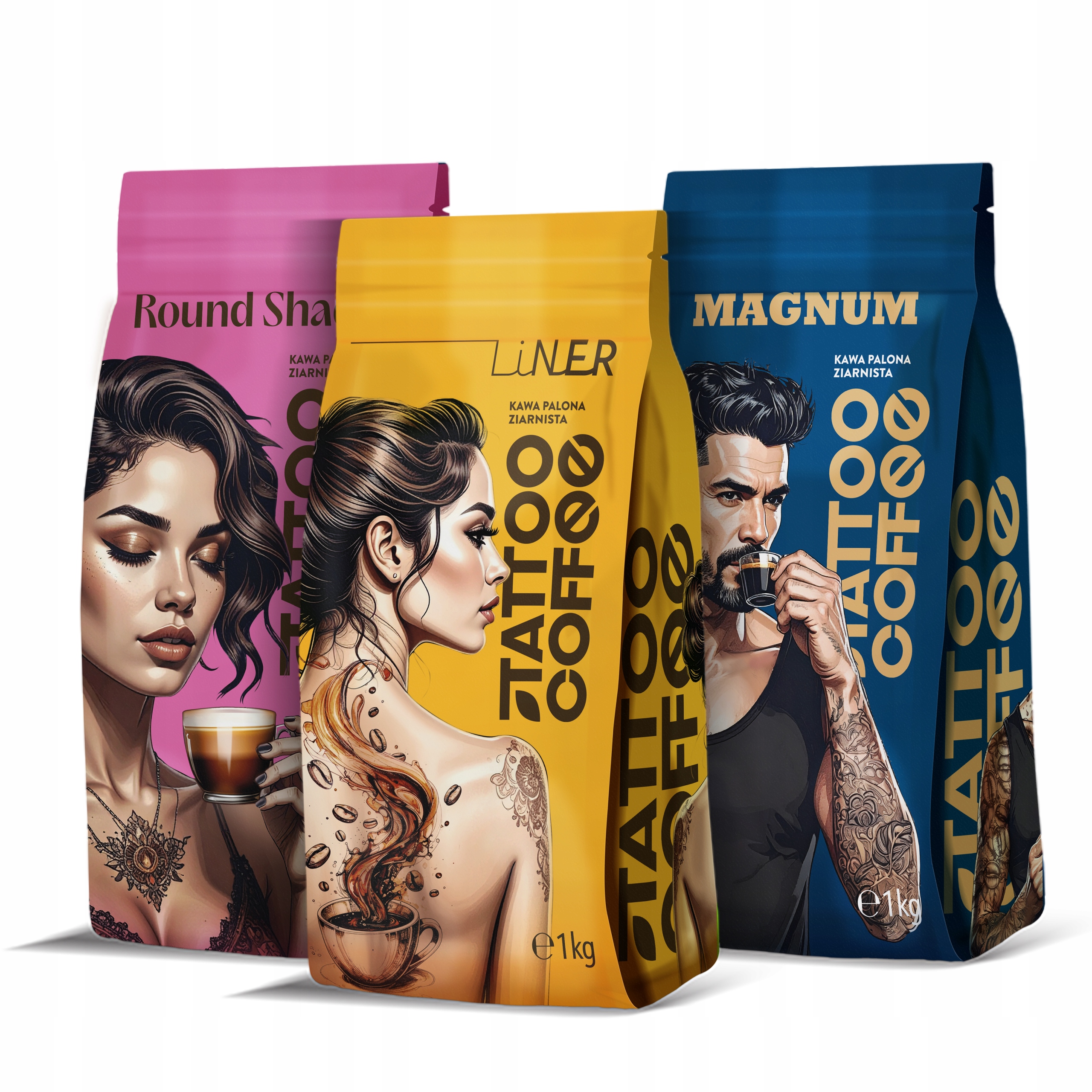 Kawa ziarnista 1kg x3 zestaw Tattoo Coffee do ekspresu